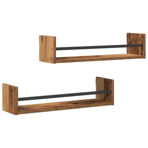 VidaXL Estante de Pared 2 pcs Madera Vieja