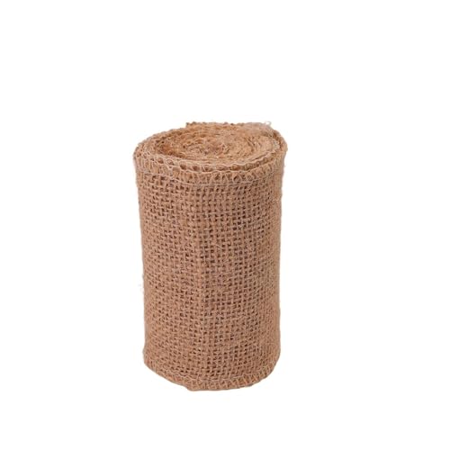 Nœud artisanal en rouleau tissu lin et jute naturelle pour emballage cadeau