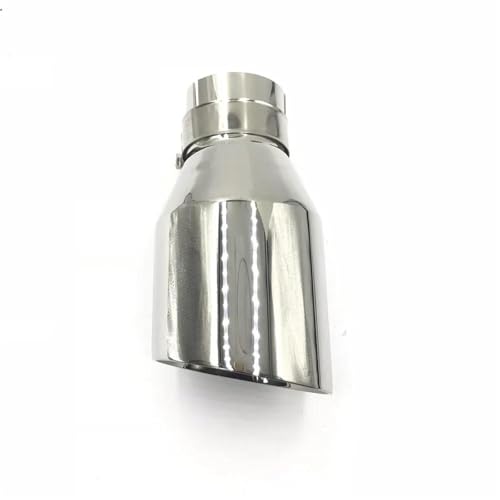 Tubo de escape coche universal con silenciador de corte inclinado y salida de 101mm cromada