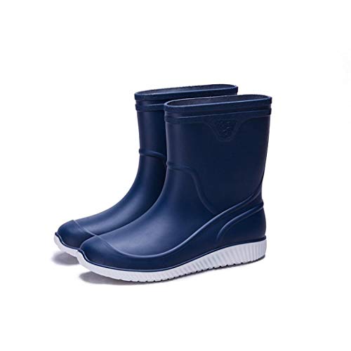 Image of Mens Rain Boots Non-Slip Rubber Waterproof Ankle Boots Rain Shoes