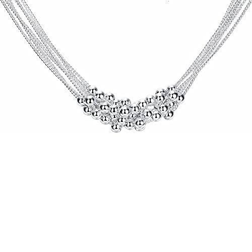 Collier de perles légères à six lignes QHQQXN NBYGSC, bijoux fins pour femmes de 18 pouces