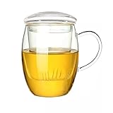 Besonderes Design: Das praktische Glas-Sieb hat sehr kleine und schlanke Öffnungen. So kann das Wasser im Inneren zirkulieren und das Aroma des Tees sich gleichmäßig verteilen.