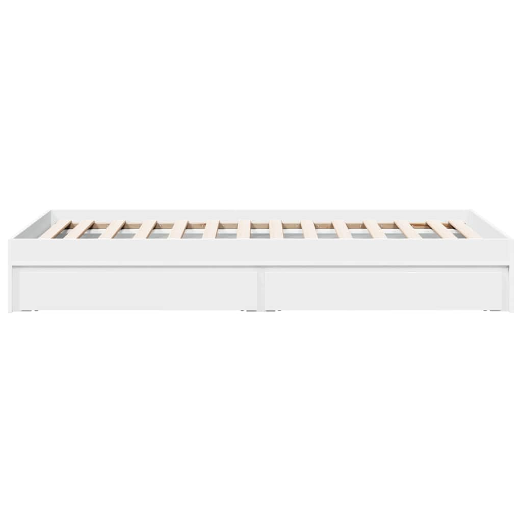 vidaXL Giroletto con Cassetti Bianco 75x190 cm in Legno Multistrato