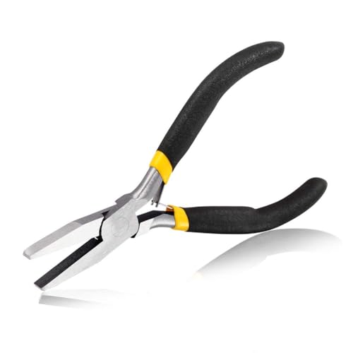 SPEEDWOX Duck Bill Fine Pliers Flat Nose Chain Nose Pliers for Jewelry Making 5 Inches Mini Precision Smooth Flat Jaws Non-slip Damping Handles Small Pliers Jewelry Beading Repair Crafts Tools