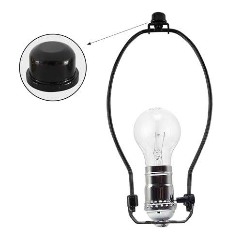 Image of 4PCS Solid Lamp Finials Caps Tapped, Knob On Top of The Harp Lampshade Stand, Harp Lamp Finial Knob, 1 /2 inch Tall, Black