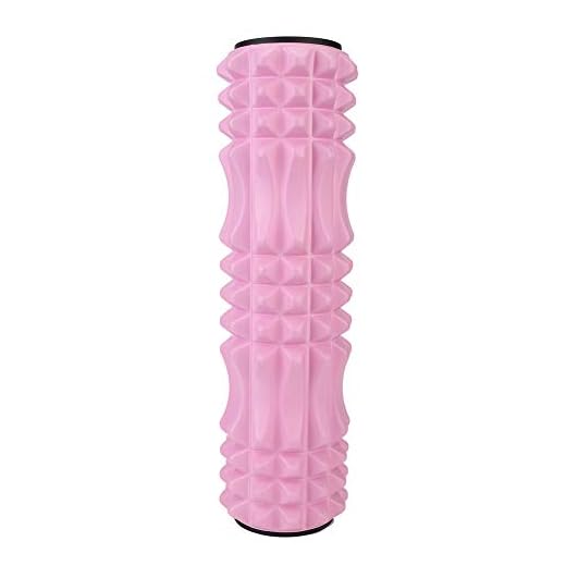Hollow Yoga Foam Roller, Rosa Lindrar trötthet Crescent Style Foam Roller Massager för rygg och ben 45 cm