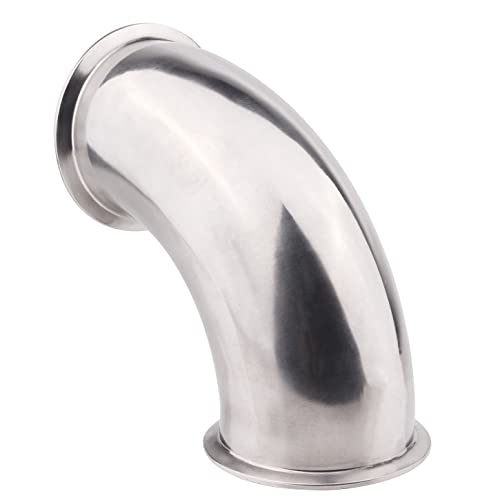 Codo de virola sanitaria de 90 grados y 4 pulgadas OD de acero inoxidable 4