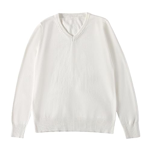 Girls Boys School Uniform Sweater Knit Pullover for Kids Soft Cotton Long Sleeve V-Neck Sweater Toddler Fall Winter Clothes2