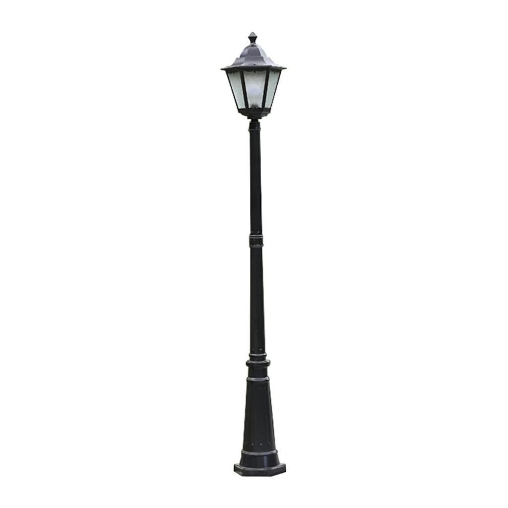 QUSYZD Outdoor Street Light,Vintage Street Post Light Black,Aluminum + Patterned Glass, Waterproof Ip55,Landscape Lighting,Waterproof Street Light for Backyard, Garden, Drivewa,220cm