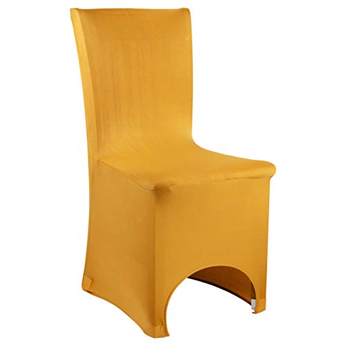 WedDecor Gold Banquet Protective Chair Cover Stretchable Cover for Weddings Decoration, Conferences, Events, Birthday & Christmas Parties, Hotel, Restaurant, Single