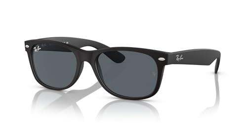 Ray-Ban Unisex's Rb2132 New Wayfarer Sunglasses, Rubber, Black/Blue, 52 mm - Image 2