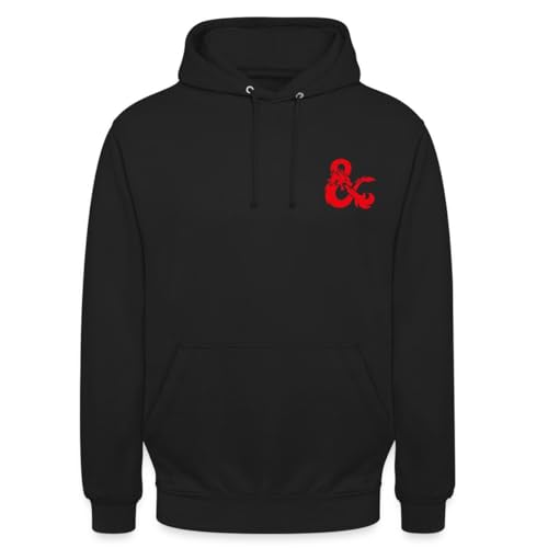 Image of Spreadshirt Dungeons And Dragons Logo In Red Unisex Hoodie, L, black