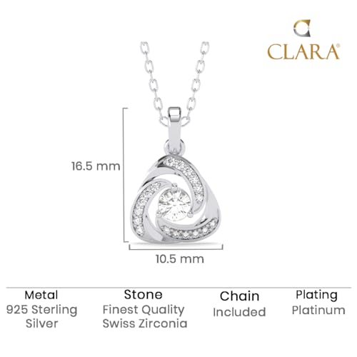 Image of Clara 925 Sterling Silver Bianca Solitaire Pendant Earrings Chain Bracelet Ring Jewellery Set for Women & Girls| Platinum Plated | Gift for her