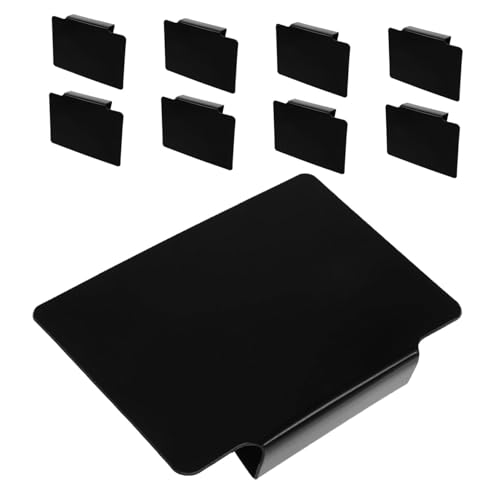 Housoutil 12個マットブラッククリップ式収納バスケットラベルタグ 乾式消去対応 繰り返し使用可能 バスケット用ラベルクリップ キッチン 食品
