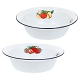 Facile à nettoyer : la surface lisse en émail ne nécessite qu'un simple rinçage pour retrouver son éclat, vous faisant gagner du temps et des efforts. casserole en émail à motif floral vintage, ustensiles de cuisine en émail