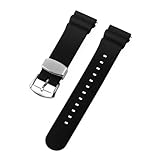 Generico Run Ken Cinturino for orologio da 20 mm e 22 mm compatibile con n. 5 SKX007 SKX009 SRP777J1 Prospex impermeabile for immersioni in silicone(Black-Metal-SV,22MM_NO LOGO)
