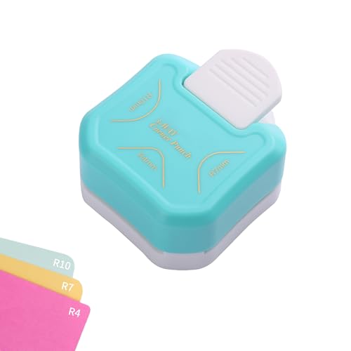 Perforatrice d'angle 3 en 1 pour travaux manuels, stratifié, carton, cartes de visite, projets de bricolage, photo, fabrication de cartes et scrapbooking (4 mm, 7 mm, 10 mm) (bleu)