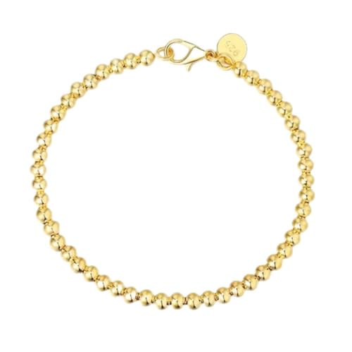 Bracelet en argent 925 massif pour femme chic avec perles fines de 4 mm