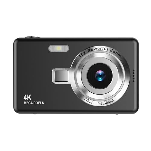 Appareil Photo Numérique HD 1080P - 8X Zoom, Carte 64 Go, Rechargeable (Noir)