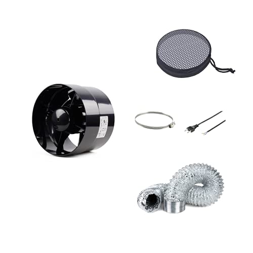 Belüftungs-Set Zuluft 125 mm Rohrventilator 243 cbm/h mit Insektenschutz Grow Cover