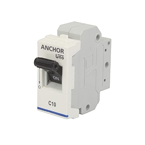 Image of Anchor by Panasonic UNO Mini Penta Modular 10 Amp Single Pole C Curve MCB | Single Pole 10A MCB (65981)