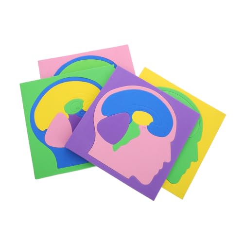 TOYANDONA 4 Piezas Rompecabezas Cerebral para Rompecabezas De Rompecabezas De La Estructura del Cerebro Modelo De Aprendizaje De Anatomía Modelo De Cerebro para La Enseñanza Eva