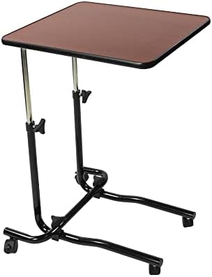 NRS Healthcare M15691 Portable Overbed/Chair Table - Tilting, Adjustable and Wheeled