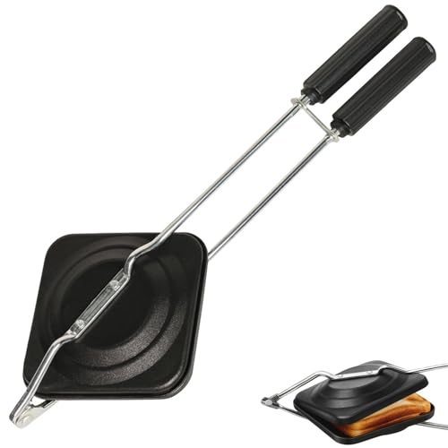 BRIGHTZONE Gas Sandwich Toaster | Non-Stick Aluminium Body with Insulated Handles | Compact Round-Edge Sandwich Grill for Gas Stove (Regular Gas...