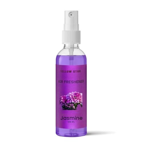 Image of YELLOW STAR Room Air Freshener Spray, Jasmine Fragrance (100ml) | Long Lasting Jasmine Room Freshener for Home, Office & Car | Odour Neutralizer