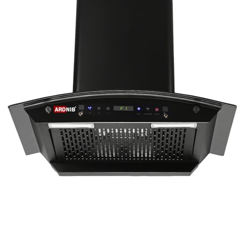 Image of 1200 m /hr Wall Mounted Auto Clean Kitchen Chimney (Ardnib Arcturus BK 60, Filterless Technology, Touch Control + Motion Sensor, 7 Years Motor Warranty)