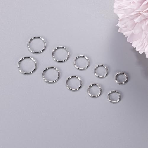 10Pcs 18G 20G Surgical Steel Nose Rings Hoops for Women Men Hinged Seamless Clicker Nose Hoops Cartilage Helix Tragus Daith Sleeper Earrings Hoop Hypoallergenic Nose Piercing 6/7/8/9/10MM2