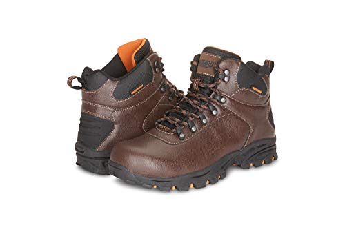 Khombu Menâ€™s Hiking Boots (Jared) Water Resistant Shoes for Men with Laces, Round Toe - Mens Hiking Shoes - Slip Resistant Shoes for Walking, Work, Outdoor Brown