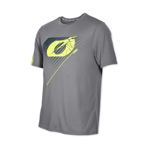 O'NEAL Mountainbike Shirt MTB DH Downhill FR Freeride I Fahrrad Trikots Herren Damen I Vault Jersey atmungsaktiv, schnelltrocknend I Radtrikot Kurzarm I Grau Neongelb I Größe L