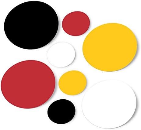 Black/Red/White/Yellow Vinyl Wall Stickers - 2 & 4 inch Circles (60 Decals)