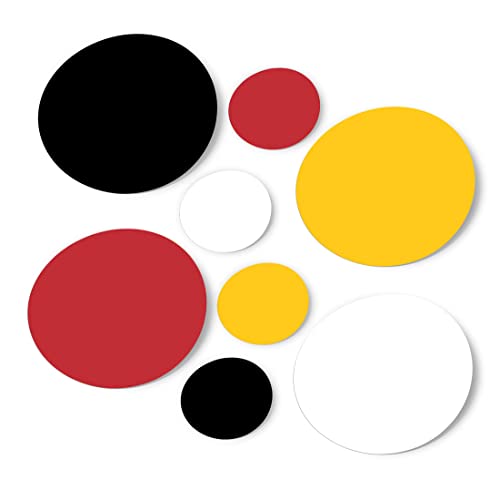 Black/Red/White/Yellow Vinyl Wall Stickers - 2 & 4 Inch Circles (60 Decals) #TOP4