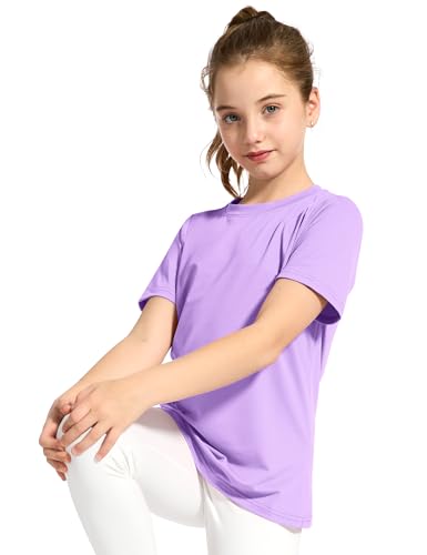 Image of KEREDA Girls Athletic Shirts Quick Dry T Shirts Summer UPF 50+ Tops 3 Pack