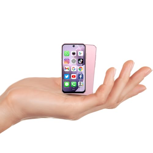 LMZYESHY Mini Phone 3.88-inch HD Touch Screen Mini Smartphone, Supporting Dual SIM Cards and Dual Standby 2GB+16GB, Face Recognition Unlock, Android Phone Suitable for Students (Pink)