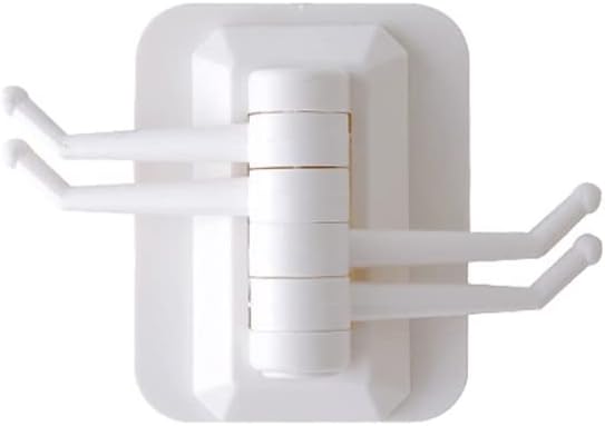 5pcs Swivel Hook Self Adhesive 4 Home Organizer No Punch Tie Bag Hanger Kitchen Bathroom