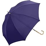 中谷 バンブー傘 無地 ネイビー ジャンプ式 長傘 傘 親骨 60cm 8本骨 グラスファイバー ワンタッチ おしゃれ 大きい 可愛い レディース バンブー 婦人傘