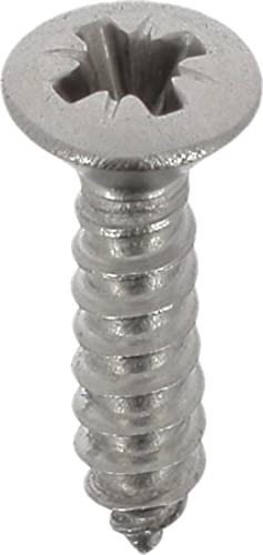 Stainless Steel A4 Countersunk Pozidrive Pan Head Screw 3 mm x 13 mm DIN 7983 Pack of 30, White Zinc, Sachet de 30 pièces