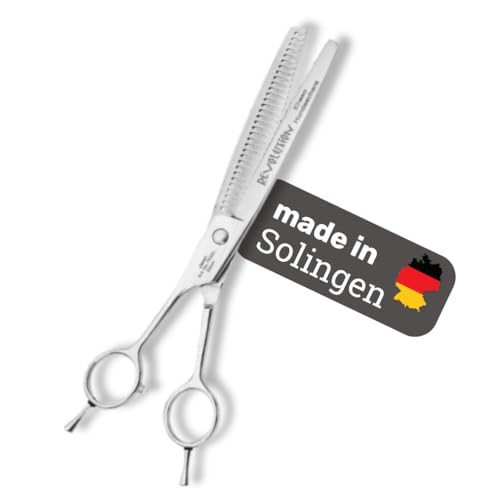 EHASO Hundeschere Modellierschere Revolution Zahnung einseitig Profi Fellschere für Hunde | 22 cm gerade | 32 zahnig, mittel | Hochwertige Hundescheren direkt aus Solingen | Langlebig und hochwertig