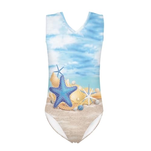 Image of Girls Fashion Print One Piece Swimsuit Bathing Suit Gymnastic Leotard for Kids, 5-14 Years