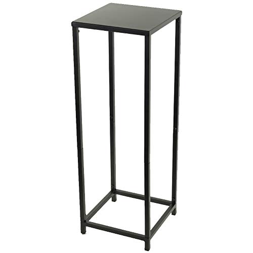 Koyal Wholesale Modern Flower Stand, Metal Floral Pedestal Stand for Wedding Centerpieces, Suitable for Indoor Outdoor Party, Simple Square Pillar Design for Vases (Black, 29 x 10-Inch)
