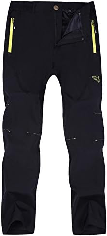 Singbring Men's Outdoor Lightweight Waterproof Hiking Mountain Pants Small Black(01B)