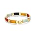 18k Yellow Gold Over Sterling Silver Multi-Colored Jade and Black Onyx Noodle Link Bracelet, 7.25"