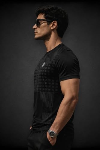 Image of Men's Active Wear T-Shirt | 100% Polyester | Regular Fit | Round Neck | Half Sleeve | Solid Sports & Gym T-Shirt for Running, Workout, Casual