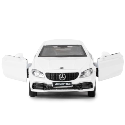 imtfzct 1/36 C63 S AMG Spielzeugauto，Kinder Spielzeugauto mit Pull Back Funktion, sammelbares Modellauto aus Leichtmetall, Geburtstagsgeschenk für Jungen und Mädchen (weiß)