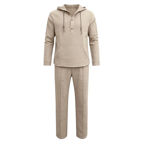 Ensemble en lin homme de chemise manches longues et pantalon décontracté chic pour l'été