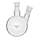 Labasics Glas 500ml Rundkolben mit 2 Hals RBF, 2 Neck Round Bottom Flask mit 24/40 Mittlerer und Seiten Konus Joint - 500ml