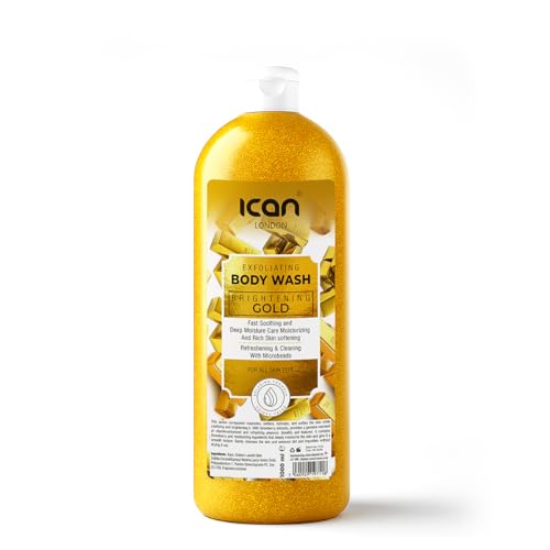 Ican London Gold Brightening Exfoliating Deep Moisturising Body Wash, 1000ml